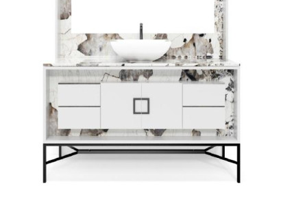 White Bathroom cabinet Bathroom furniture Shelf Bathroom cabinet Wooden shelves