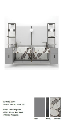 Gray Italian Washbasin Classic r vanity cabinet Classic Furniture
