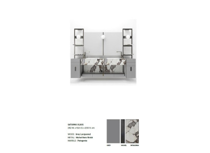 Gray Italian Washbasin Classic r vanity cabinet Classic Furniture