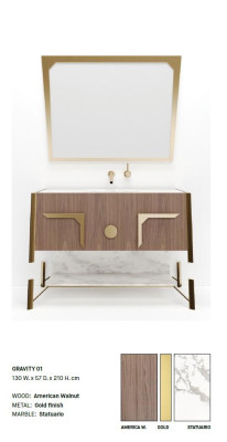 Brown Bathroom cabinet Bathroom furniture Shelf Bathroom cabinet Wooden shelves