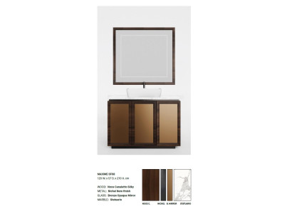 Washbasin Estro Collezioni Italian brown bathroom base cabinet for