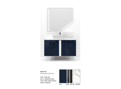 Blue he Bathroom cabinet Bathroom furniture Shelf Bathroom cabinet Wooden shelves