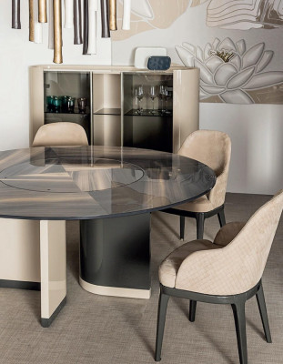 Dining room Kitchen table Dining table Chairs Dining table Glass Design Display case new 5 pcs