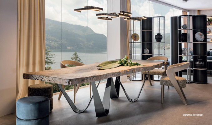 Dining table Natural Wood Furniture Furnishings Tables Solid wood Table Luxury Italian