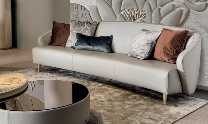 Sofa Set with Coffee table Three-seater Table Design Furniture from Italy Bizzotto 2-piece.
