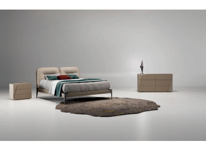 Bedroom set 5 pieces. Set Bed 2x Bedside tables Table lamp Chest of drawers Solid Wood