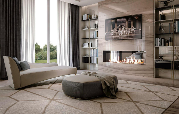 Chaise lounge lounge sofa stool living room stool furniture sofa table Bizzotto 2 pieces.