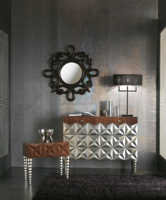 Consoles Table Chest of drawers with Mirror Luxury Class Furniture Set Style Bedside table 3-piece.