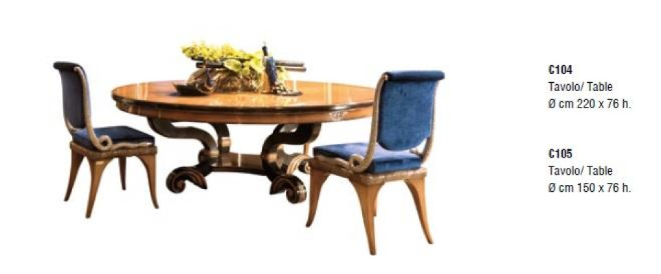 Dining room Tables Round Furniture Dining table Luxury Round Table Solid Wood Italy new