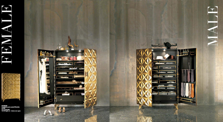 Cabinets Real wood Solid Clothes cabinets Wardrobe Furniture Furnishings Italian