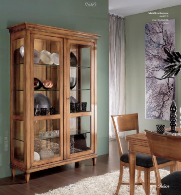 Showcases Display case xxl Glass Wardrobe Sideboard Wood Furniture Classic Shelves Cabinets