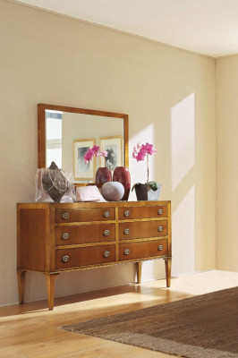 Luxury set 2 pieces. Chest of drawers Mirror Group Wood Console Chests of drawers Wardrobe Classic