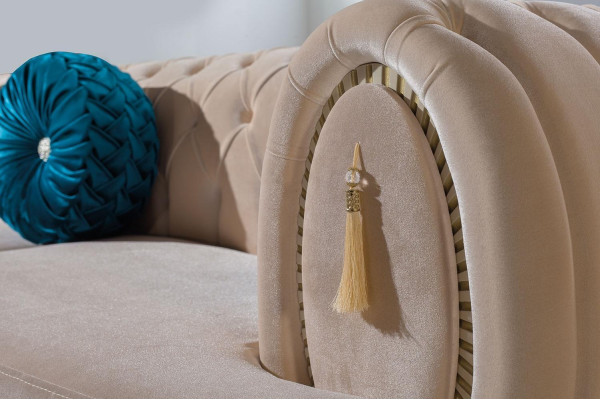 Beige Sofa set 3+2+1 Seater Luxury Upholstery Couches Stylish Furniture