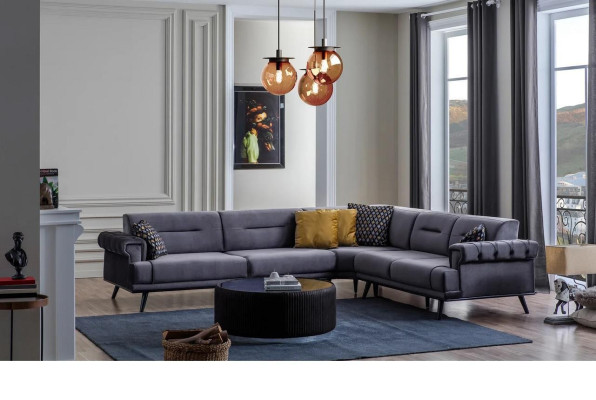 exclusive s Gray Corner sofa L-shape Designer Sofa Modern Living room Couch