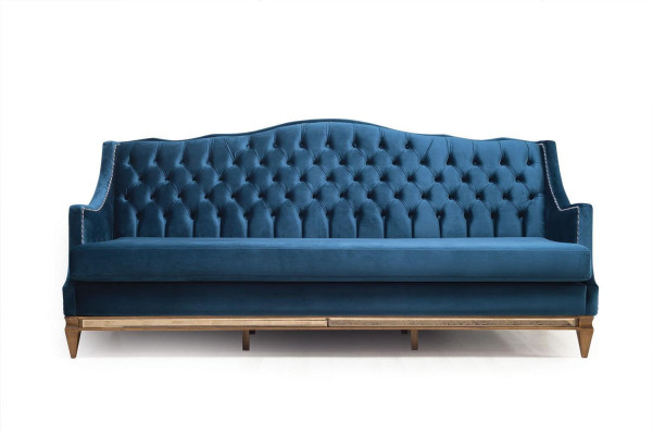 Modern Blue e Chesterfield Sofa set Designer Three Seater Luxury Armchair
