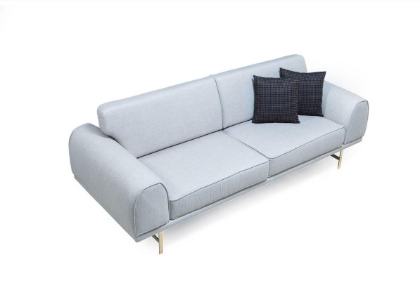 Gray Modern 3-Seater Designer Living room Couch Luxury Upholstered Sofa