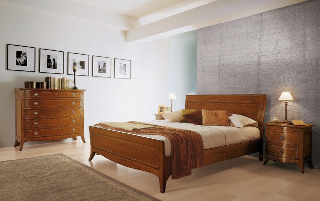 Double bed Bed Luxury Beds Wood Bed frame e Bed frame Brown Design Classic