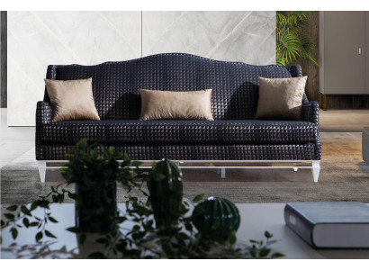 Designer sofa 3-seater living room sofas gray couches luxury textile sofas new