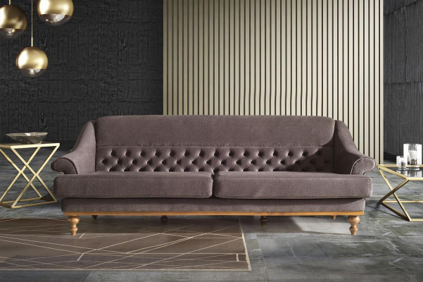 Modern living room sofa upholstered couches designer 3-seater textile sofas