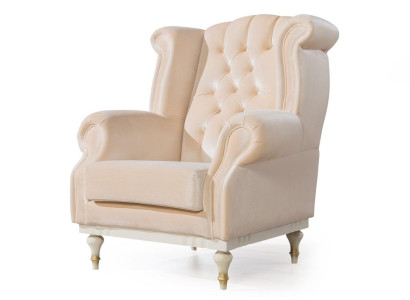 White Retro Armchair Chesterfield Single Seater Bar Chair Living room 1-Seater