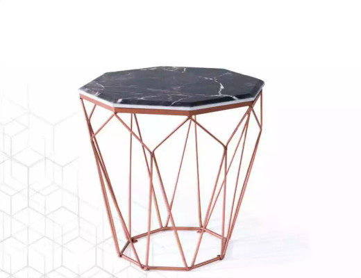 Side table Living room Luxury Furniture Material Black Metal Design