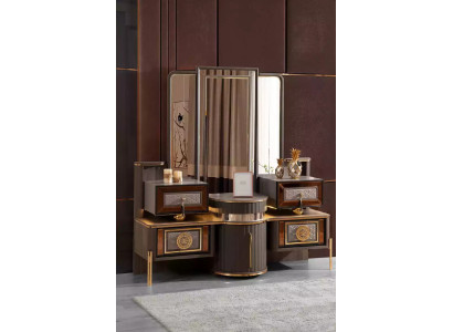 Luxury Dressing Table Console Dressing Table Wood Modern Gray