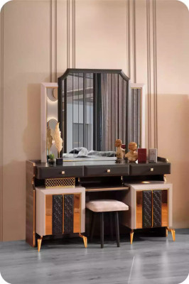 Dressing table Mirror Luxury Console Table Bedroom Schmink Black
