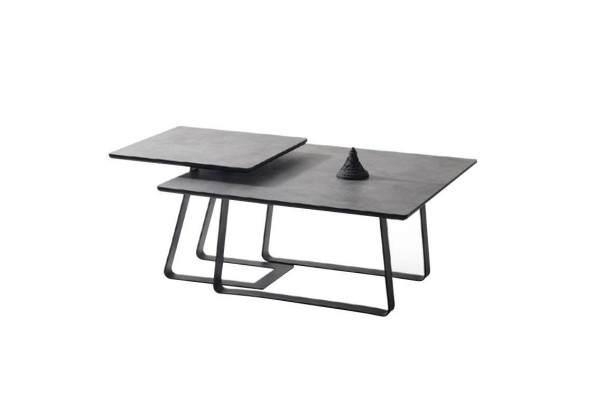 Group Coffee table Side table Coffee table Gray 2-piece Set Table Wood