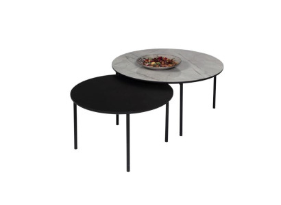 Coffee table Group Coffee table Side table Black Set Table Wood 2-piece