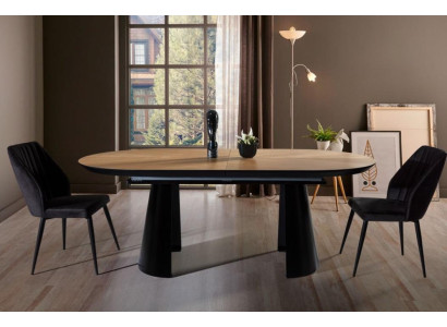 Dining room table Oval Dining table Extendable Kitchen Table Wood Brown