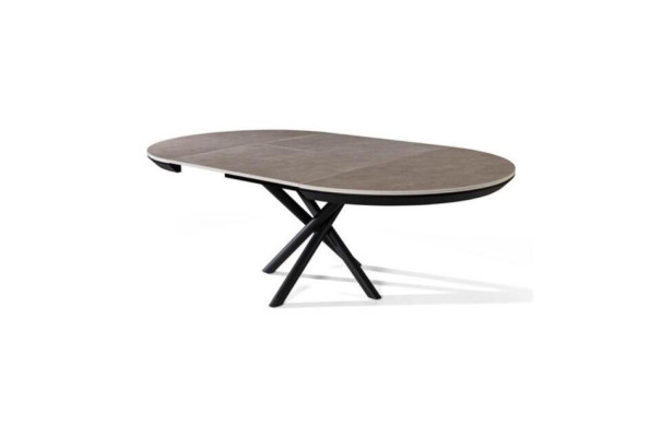 Dining room table Round Dining table Extendable Kitchen Table Wood Gray Tables