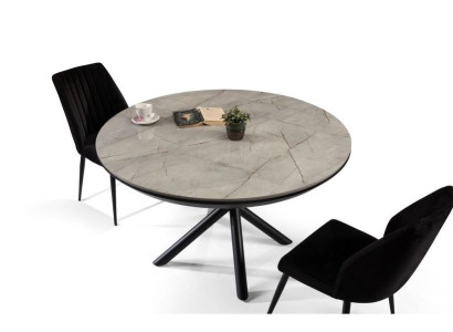 Dining room table Extendable Dining table Round Kitchen Table Wood Gray new