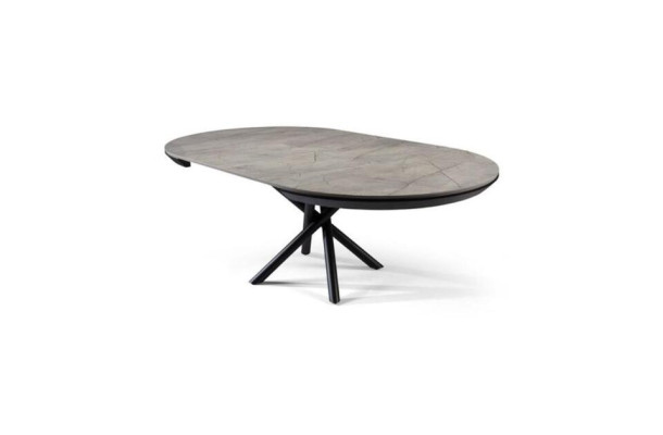 Dining room table Extendable Dining table Round Kitchen Table Wood Gray new