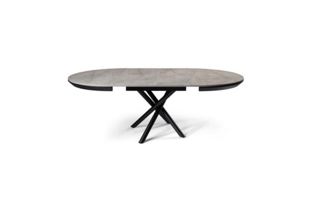 Dining room table Extendable Dining table Round Kitchen Table Wood Gray new