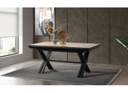 Big Table Conference tables Dining room table Extendable Wood Brown XXL