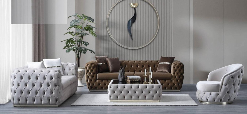 Luxury Sofa set 3+3+1 Seater Set Design Sofa Upholstery Modern Suite