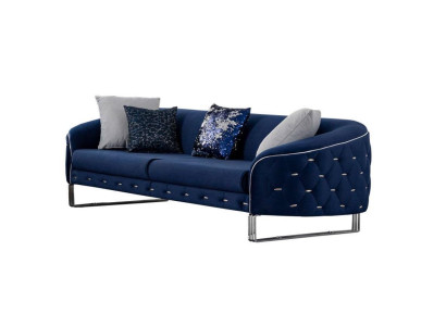 Designer Sofa 3 Seater Chesterfield Couch Upholstery Sofas Design Blue