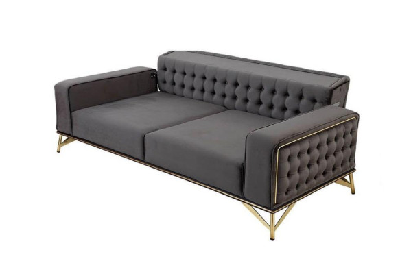 Designer Sofa 3 Seater Chesterfield Couch Upholstery Sofas Design Brown