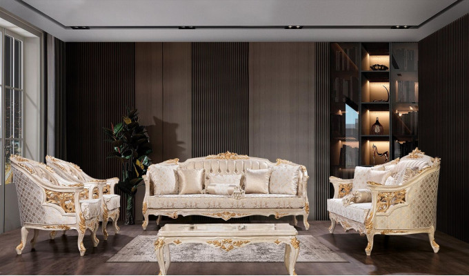 Luxury Sofa Chesterfield Set Sofa set 3+3+1+1seater Designer Group 4-piece. new