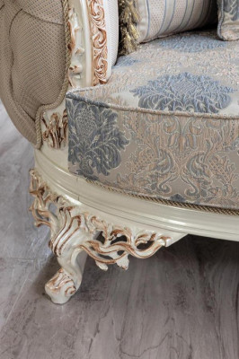 Chesterfield 3 Seater Designer Sofa Luxury Upholstery Sofas Couches Fabric Textile new