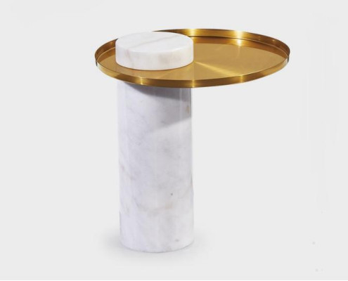 Stylish Round White Side table Luxury Coffee table Living room Furniture