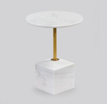 Small White Side table Faux Marble Living room Furniture Storage tables