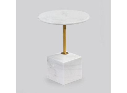 Small White Side table Faux Marble Living room Furniture Storage tables