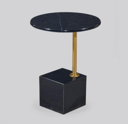 Modern Black Side table Imitation Marble Tables Living room Furniture
