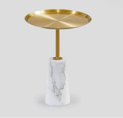 White Side table Designer Coffee table Living room Luxury Metal Furniture