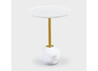White Side table Stylish Round Living room Coffee table Marble Furniture