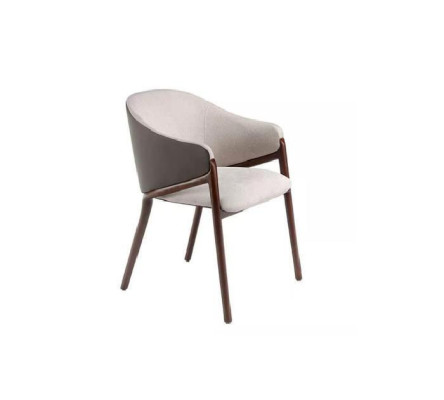 Designer Taupe Dining room Chair Wooden Frame Luxury Upholstery Single Seater Chairs