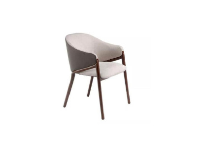 Designer Taupe Dining room Chair Wooden Frame Luxury Upholstery Single Seater Chairs