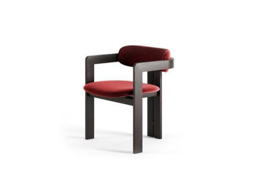 Luxury Red Dining room Chair Wooden Frame Designer Upholstery Single Seater Textile