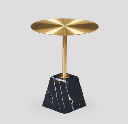 Round Black Coffee table Luxury Living room Side tables Side table